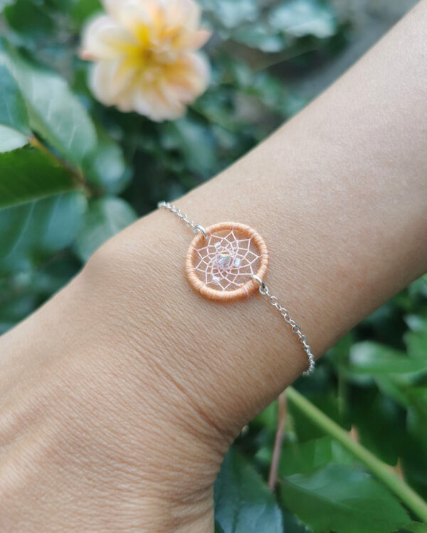 bracelet attrape rêve rose saumoné