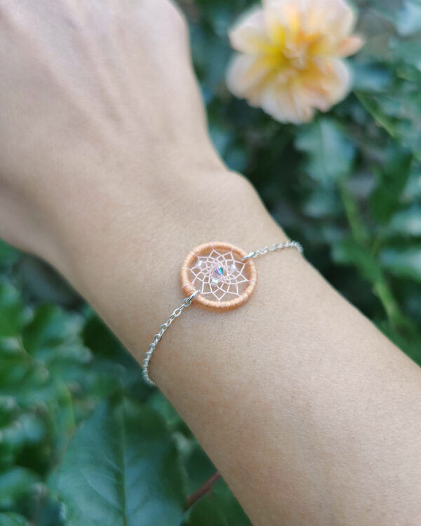 bracelet attrape rêve rose saumoné
