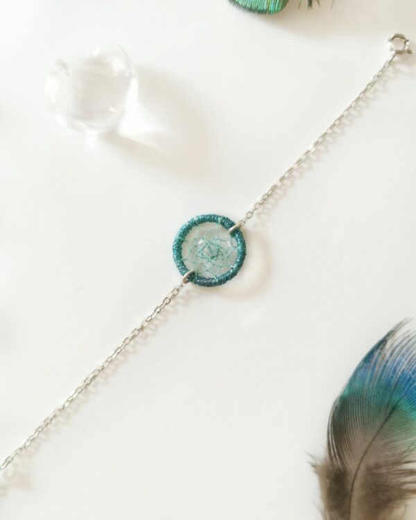 bracelet attrape rêves turquoise en argent